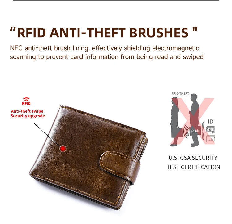 WESTAL RFID Designer Wallet Men Genuine Leather RFID Wallet Front Coin Pocket Purse Money Bag Leather Card Holder Wallet for Men