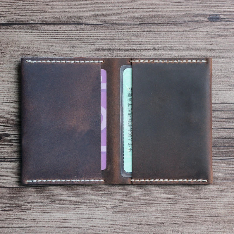 Luxury Handmade Genuine Leather Card Wallet Men Credit Card holder Women ID Sleeve Name Card Holder Cowhide Business Card Case