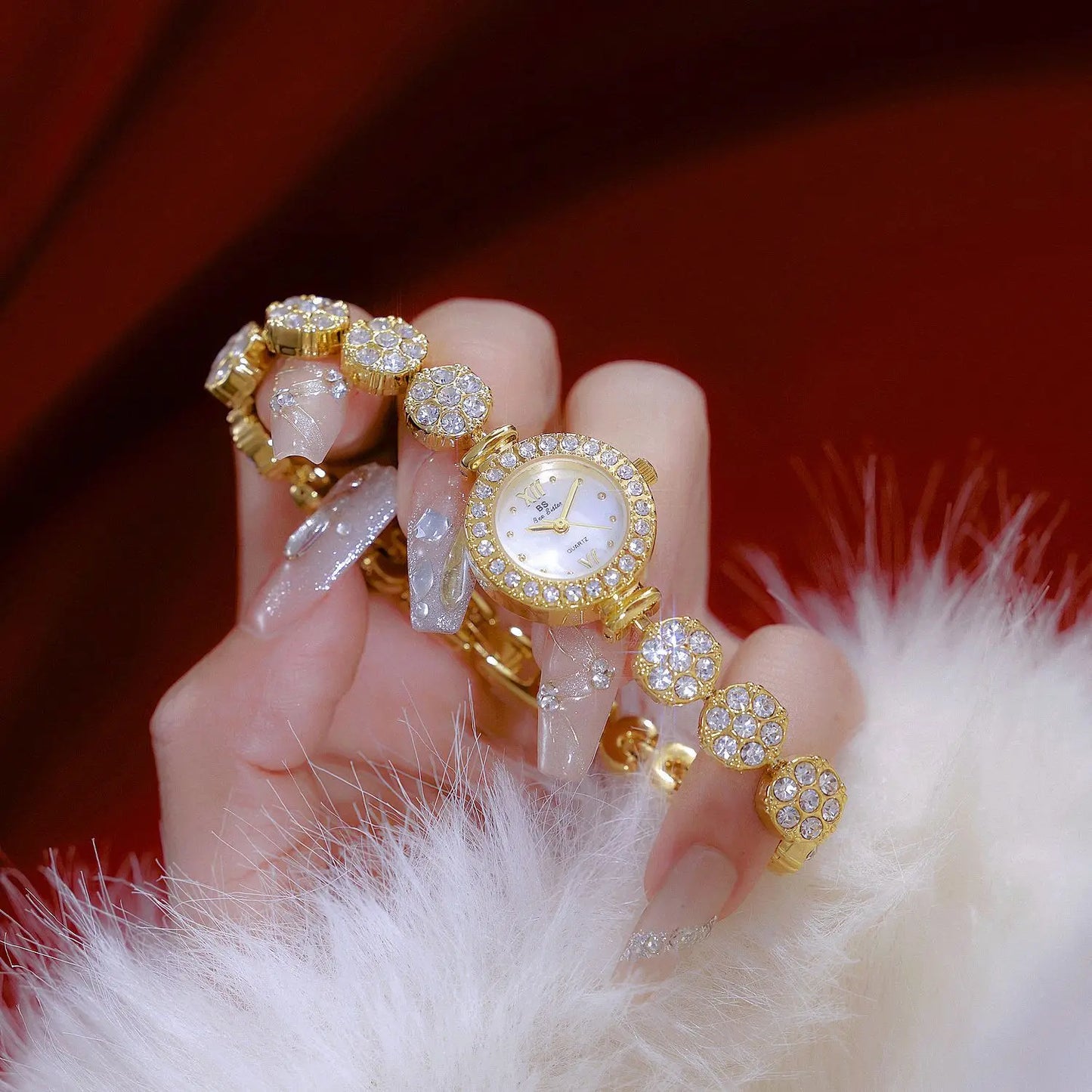 Women Watch Light Luxury Brand Starry Sky Diamond Flower Bracelet Exquisite High end Ladies Fashion Quartz Wristwatches