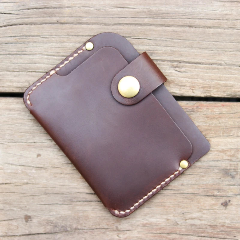 Luxury Handmade Genuine Leather Card Wallet Men Credit Card holder Women ID Sleeve Name Card Holder Cowhide Business Card Case