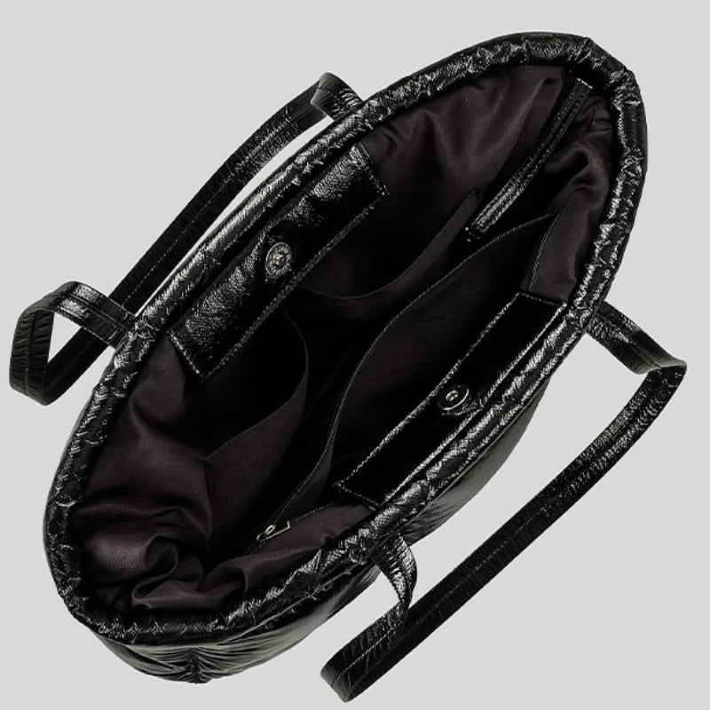 2025 New Winter Plaid Quilted Cotton-padded Large Capacity Shoulder Bag for Women Casual Nylon Down Cotton Soft Tote Bag