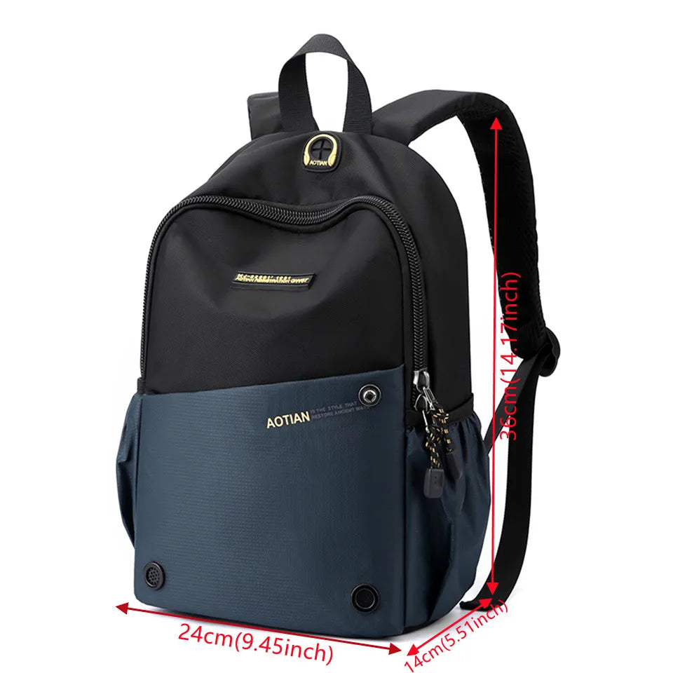 New Waterproof Oxford Men Backpack Zipper School Bags For Teenagers Small Shoulder Backpack Male Multifunction Rucksack