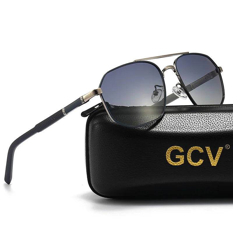 GCV 2025 Brand Classic Pilot Square Polarized Sunglasses Metal Frame Men's Driving Male Sun Glasses Eyewear UV Blocking Luxury