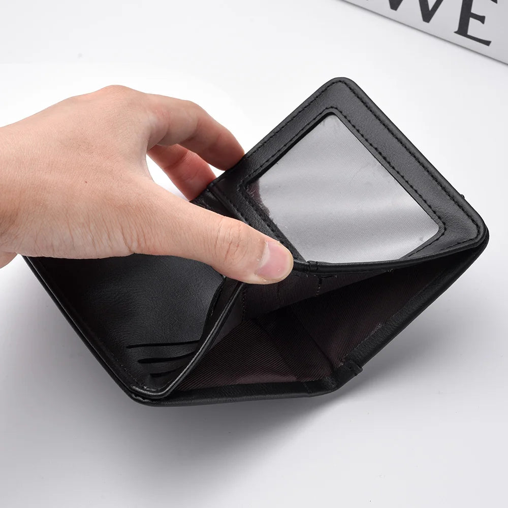 1pc Men's Minimalism PU Leather Credit Card Wallet, Men's Fashion Soft Thin ID Card Holder, Slim Small Cards Cases Holder