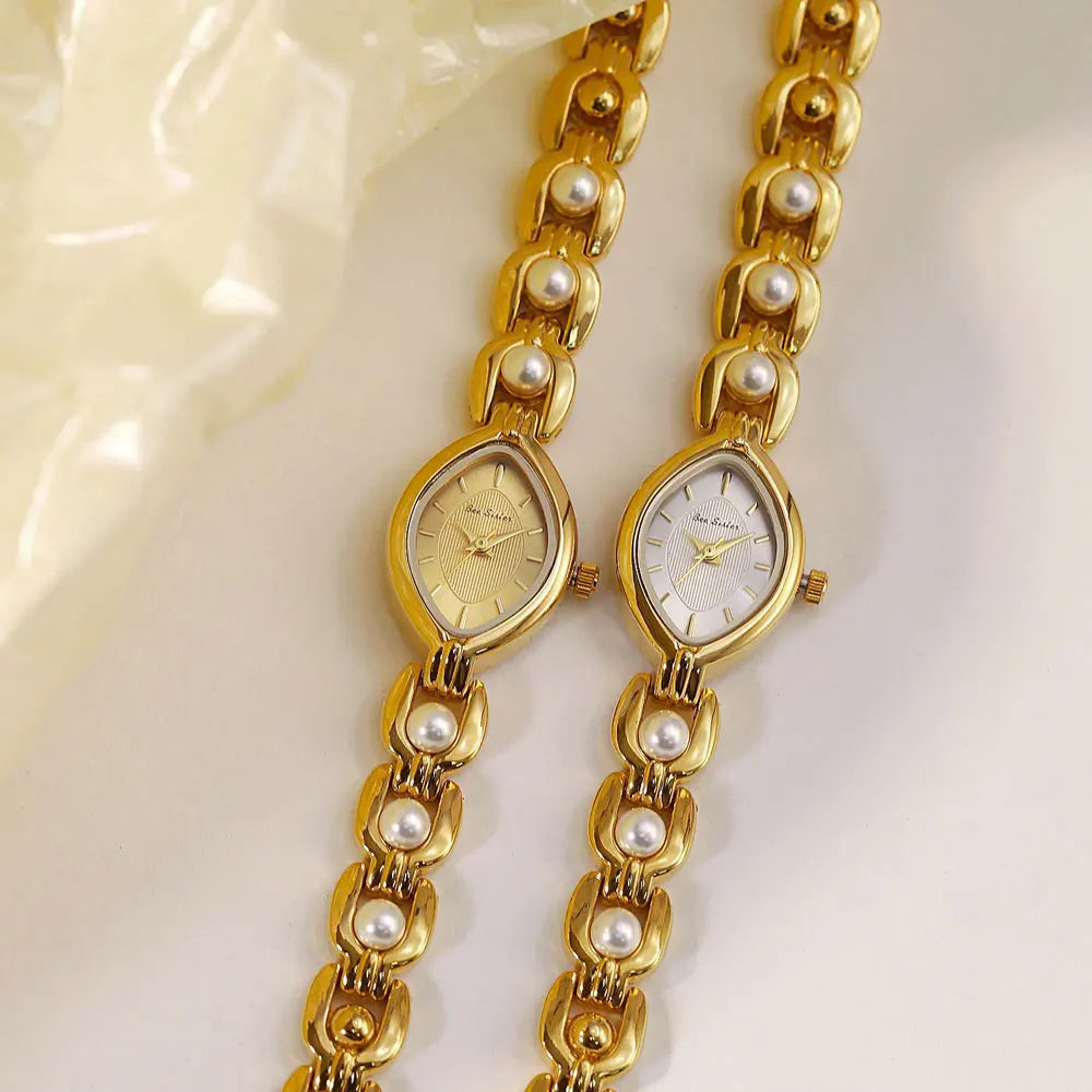 New Women Watch Gold Luxury Elegant Bracelet Wristwatch Fashion Retro Quartz Watches Gift For Ladies Small Dial Clock Waterproof