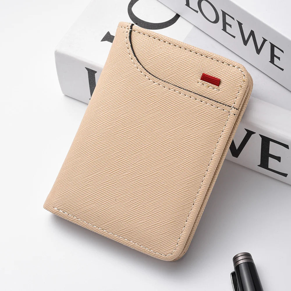 1pc Men's Minimalism PU Leather Credit Card Wallet, Men's Fashion Soft Thin ID Card Holder, Slim Small Cards Cases Holder