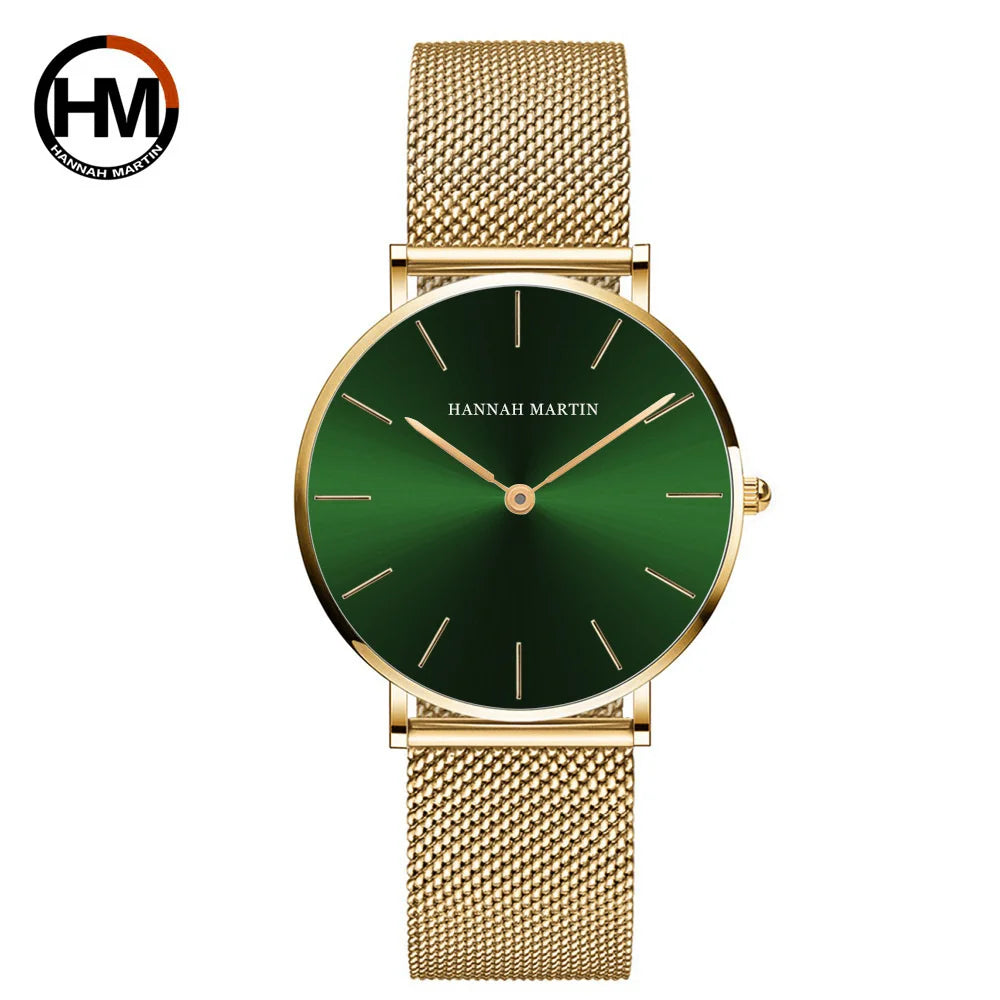 2023 New Women Bracelet Watch 1 Set Japan Quartz Movement Simple Rose Gold Stainless Steel Mesh Student Watches Relogio Feminino