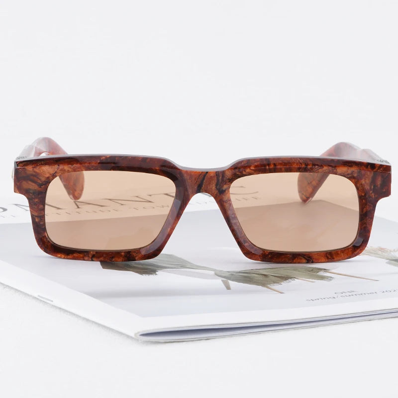 JMM BELVEDERE High Quality Rectangle Acetate Sunglasses Uv400 Men Designer Brand Handmade Vintage Eyeglasses with Case