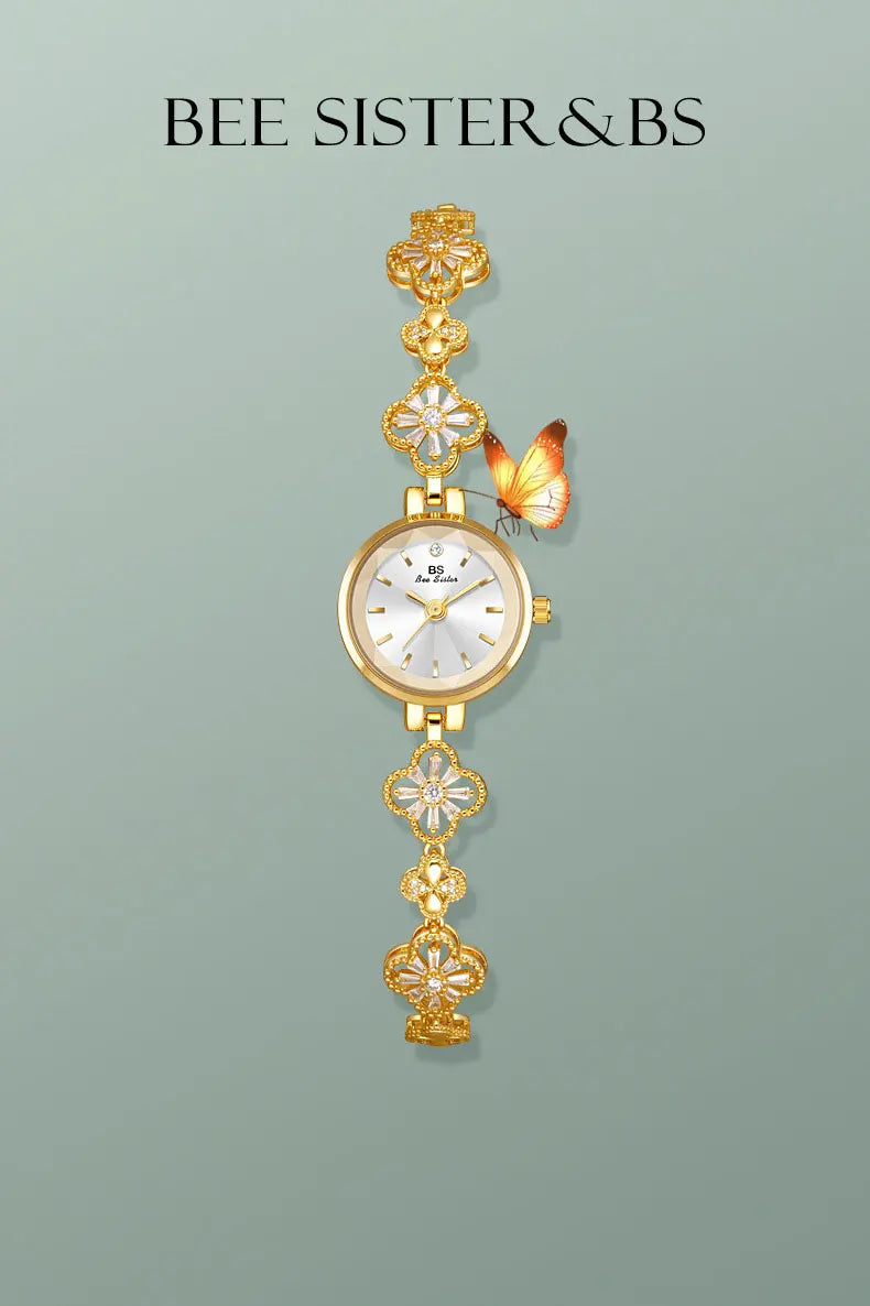 Women's Watch Elegant Lucky Four Leaf Clover Bracelets Quartz Watches Gift For Girls 2025 New High Quality Waterproof Wristwatch