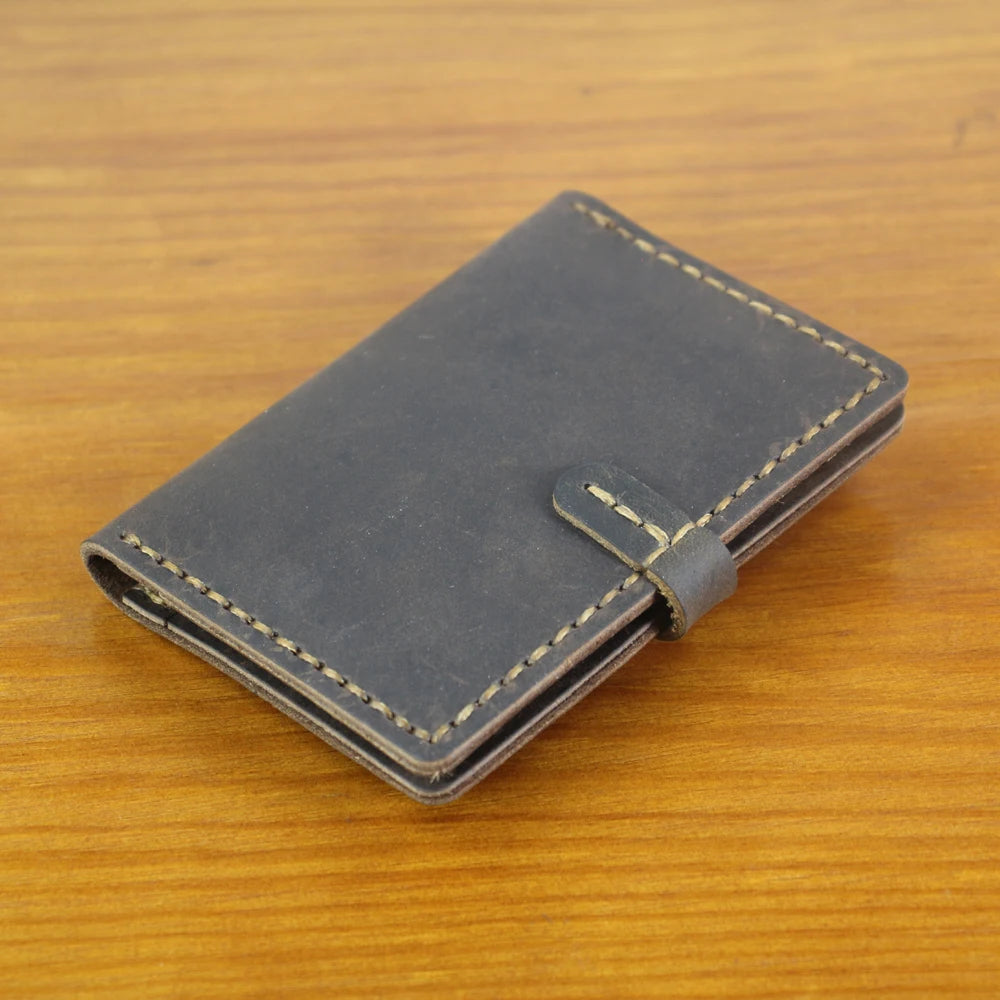 Luxury Handmade Genuine Leather Card Wallet Men Credit Card holder Women ID Sleeve Name Card Holder Cowhide Business Card Case