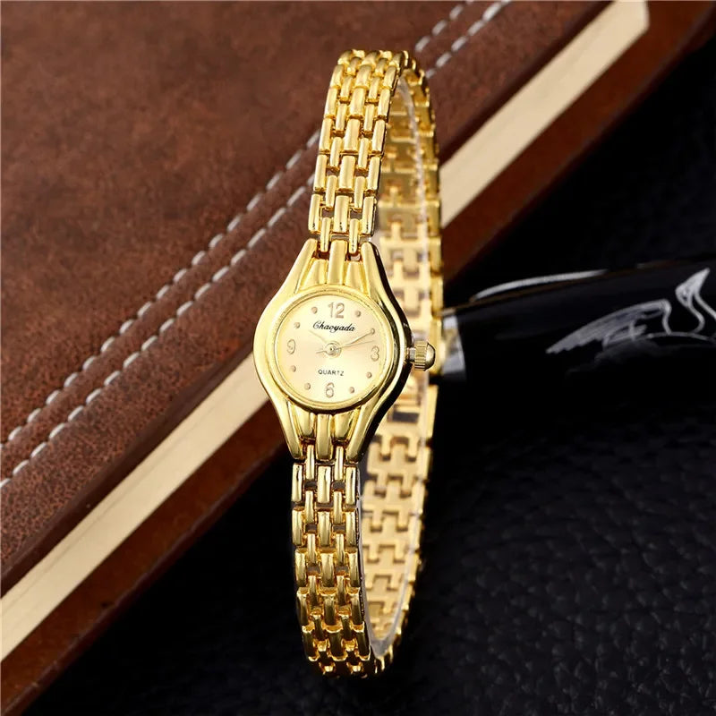 Hight Quality Brand Quartz Watch Womens Small Round Dial Quartz Wristwatches Fashion Women Gift Metal Watch Reloj Mujer