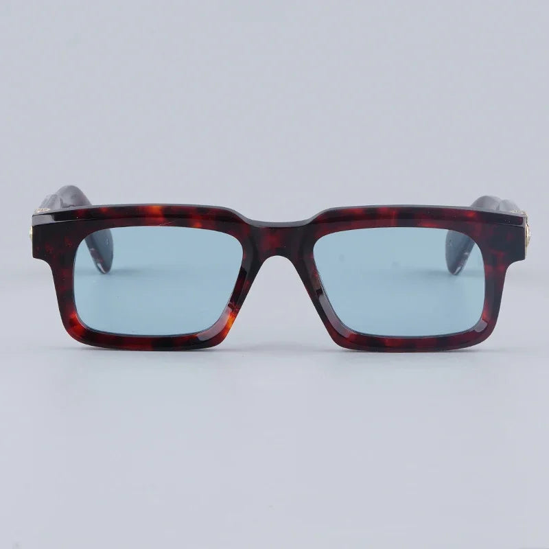 JMM BELVEDERE High Quality Rectangle Acetate Sunglasses Uv400 Men Designer Brand Handmade Vintage Eyeglasses with Case