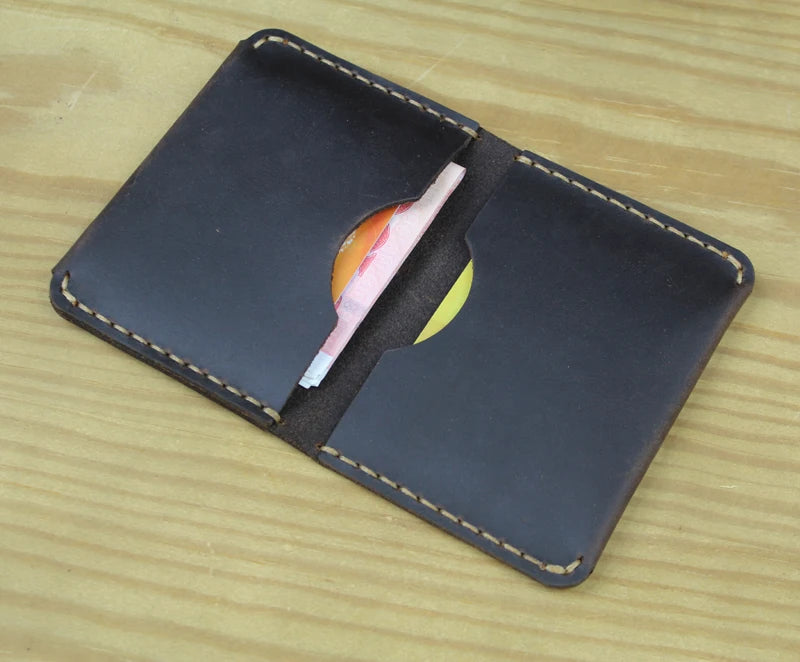 Luxury Handmade Genuine Leather Card Wallet Men Credit Card holder Women ID Sleeve Name Card Holder Cowhide Business Card Case