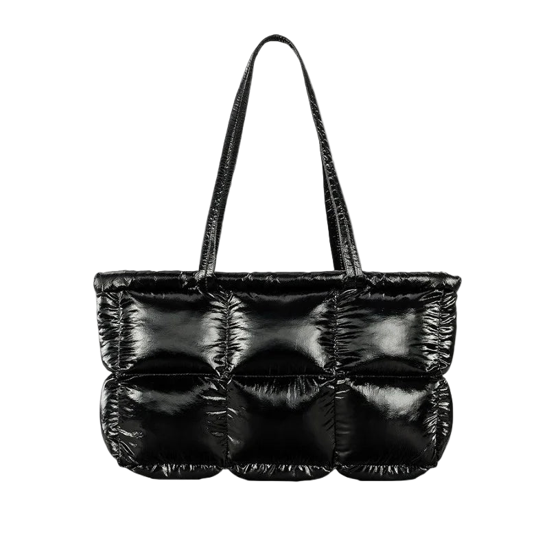 2025 New Winter Plaid Quilted Cotton-padded Large Capacity Shoulder Bag for Women Casual Nylon Down Cotton Soft Tote Bag