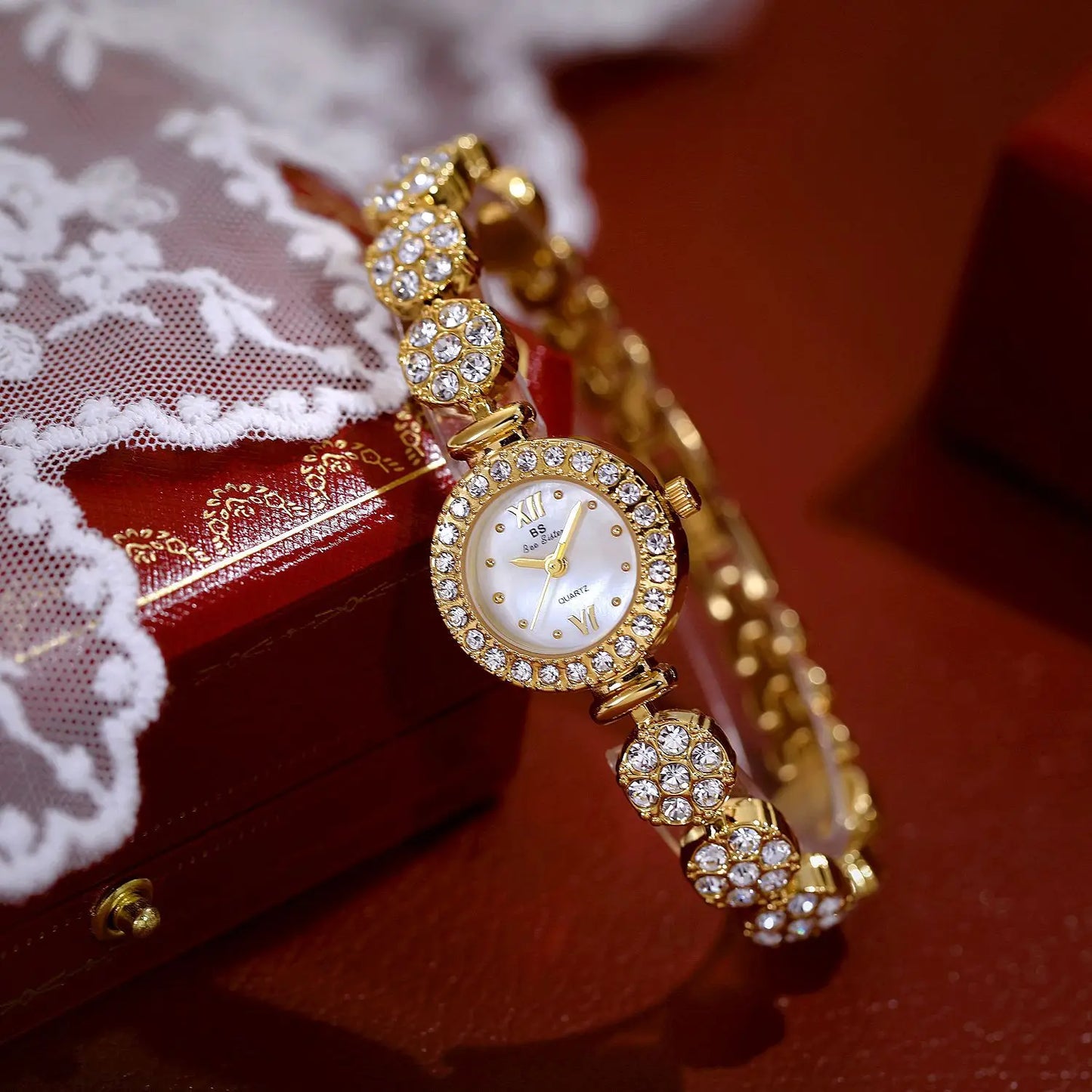 Women Watch Light Luxury Brand Starry Sky Diamond Flower Bracelet Exquisite High end Ladies Fashion Quartz Wristwatches