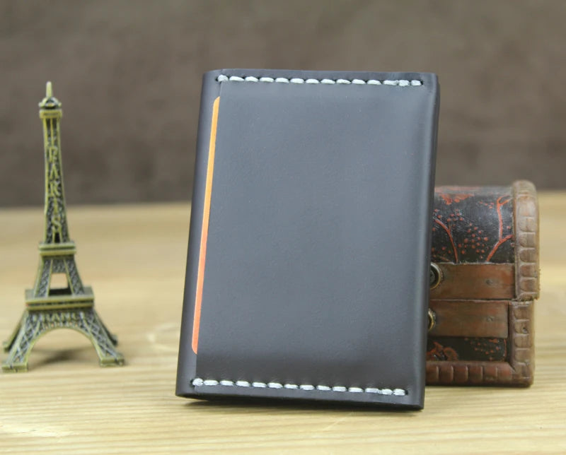 Luxury Handmade Genuine Leather Card Wallet Men Credit Card holder Women ID Sleeve Name Card Holder Cowhide Business Card Case