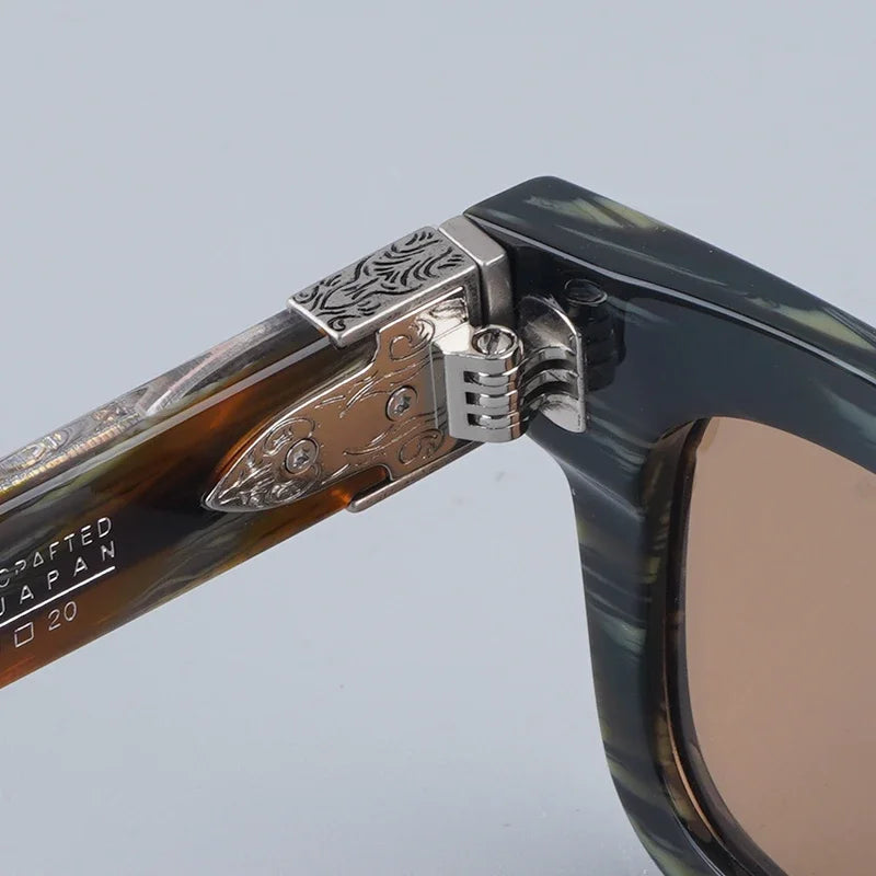 JMM BELVEDERE High Quality Rectangle Acetate Sunglasses Uv400 Men Designer Brand Handmade Vintage Eyeglasses with Case