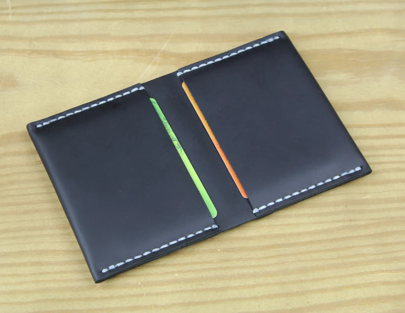 Luxury Handmade Genuine Leather Card Wallet Men Credit Card holder Women ID Sleeve Name Card Holder Cowhide Business Card Case