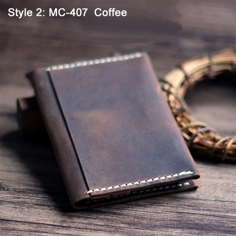 Luxury Handmade Genuine Leather Card Wallet Men Credit Card holder Women ID Sleeve Name Card Holder Cowhide Business Card Case