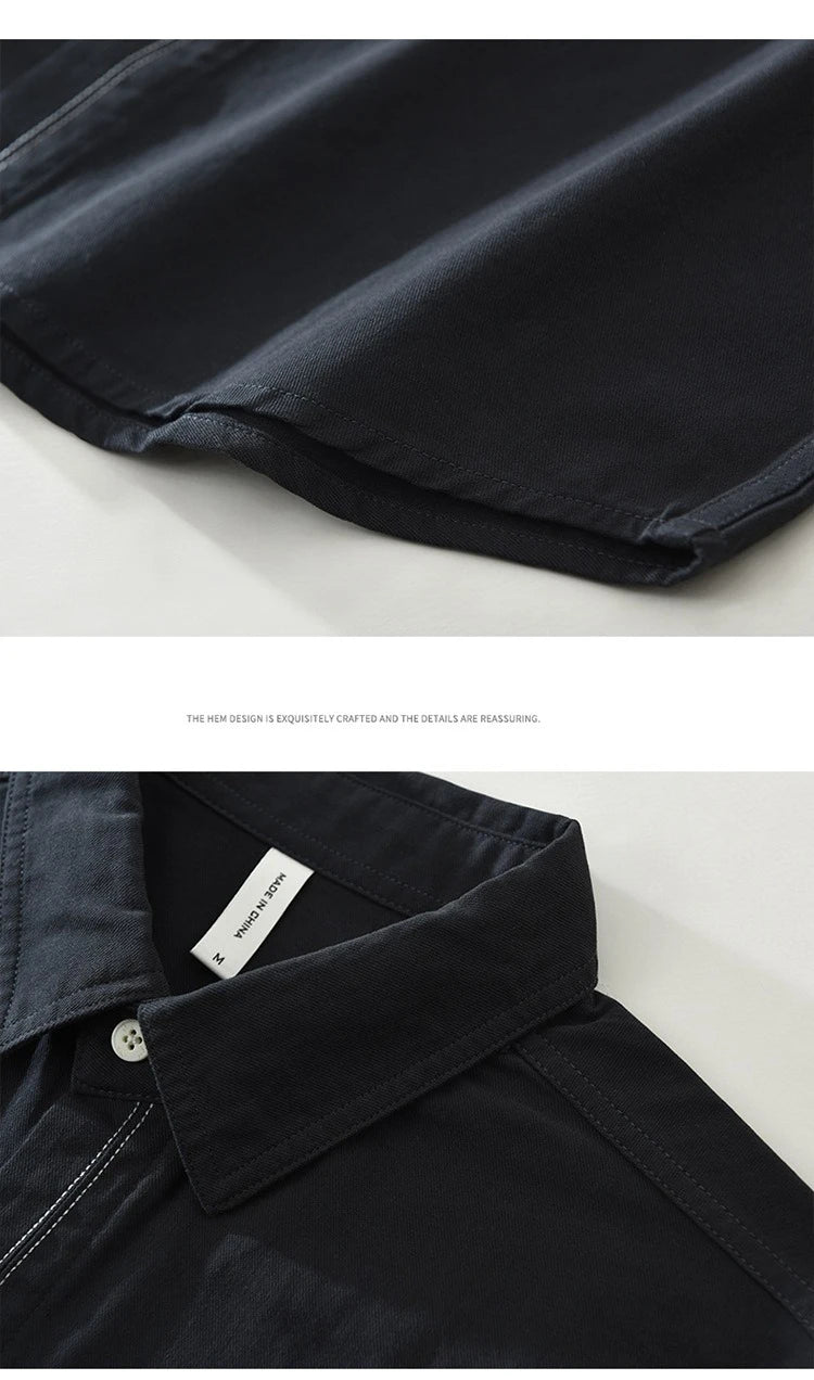 2025 Autumn New Casual Cargo Soft Cotton Long Sleeve Shirt for Men Clothing Versatile Streetwear CM7686