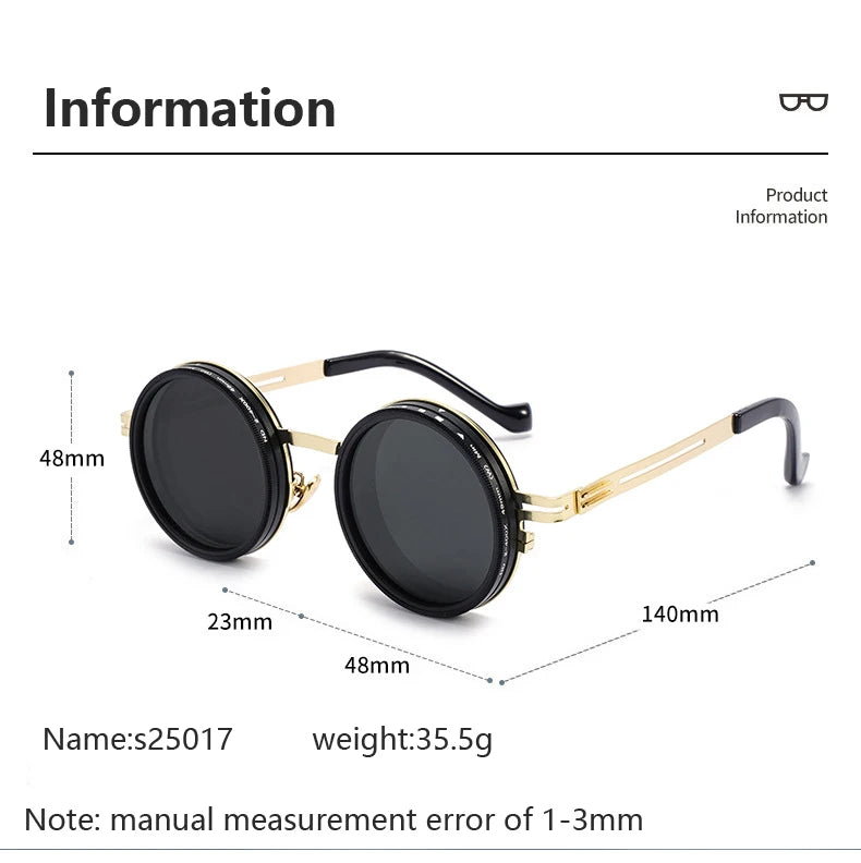 Polarized Round Sunglasses ND9 Adjustable Dimming Sun Glasses Men Women Retro Punk Men's Fishing Eyeglasses Outdoor Shades UV400