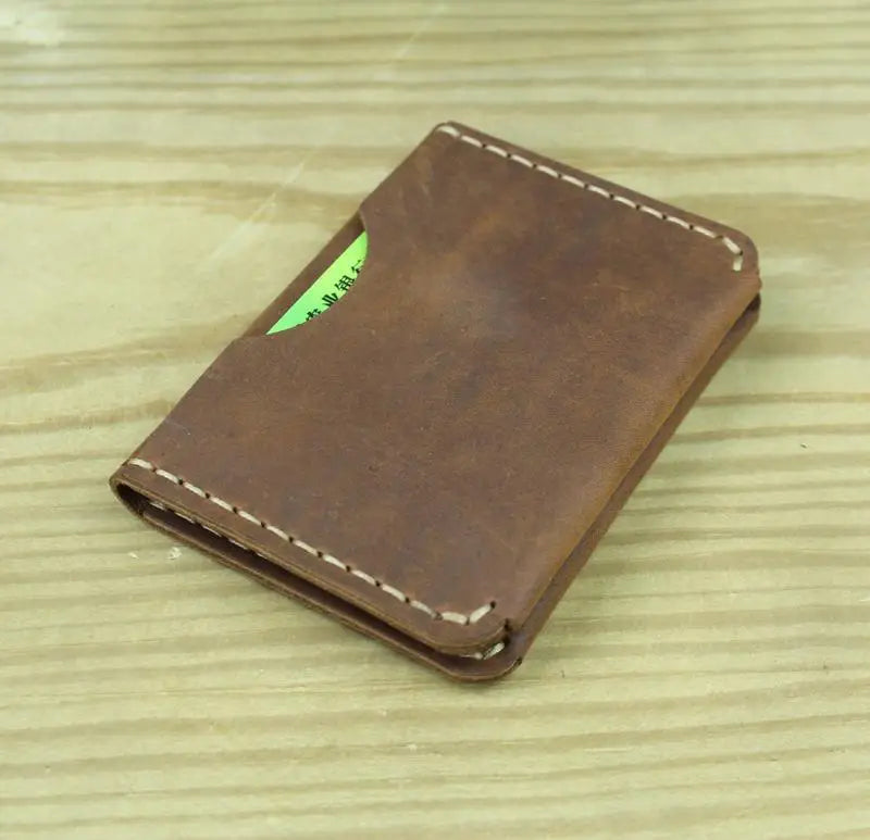 Luxury Handmade Genuine Leather Card Wallet Men Credit Card holder Women ID Sleeve Name Card Holder Cowhide Business Card Case