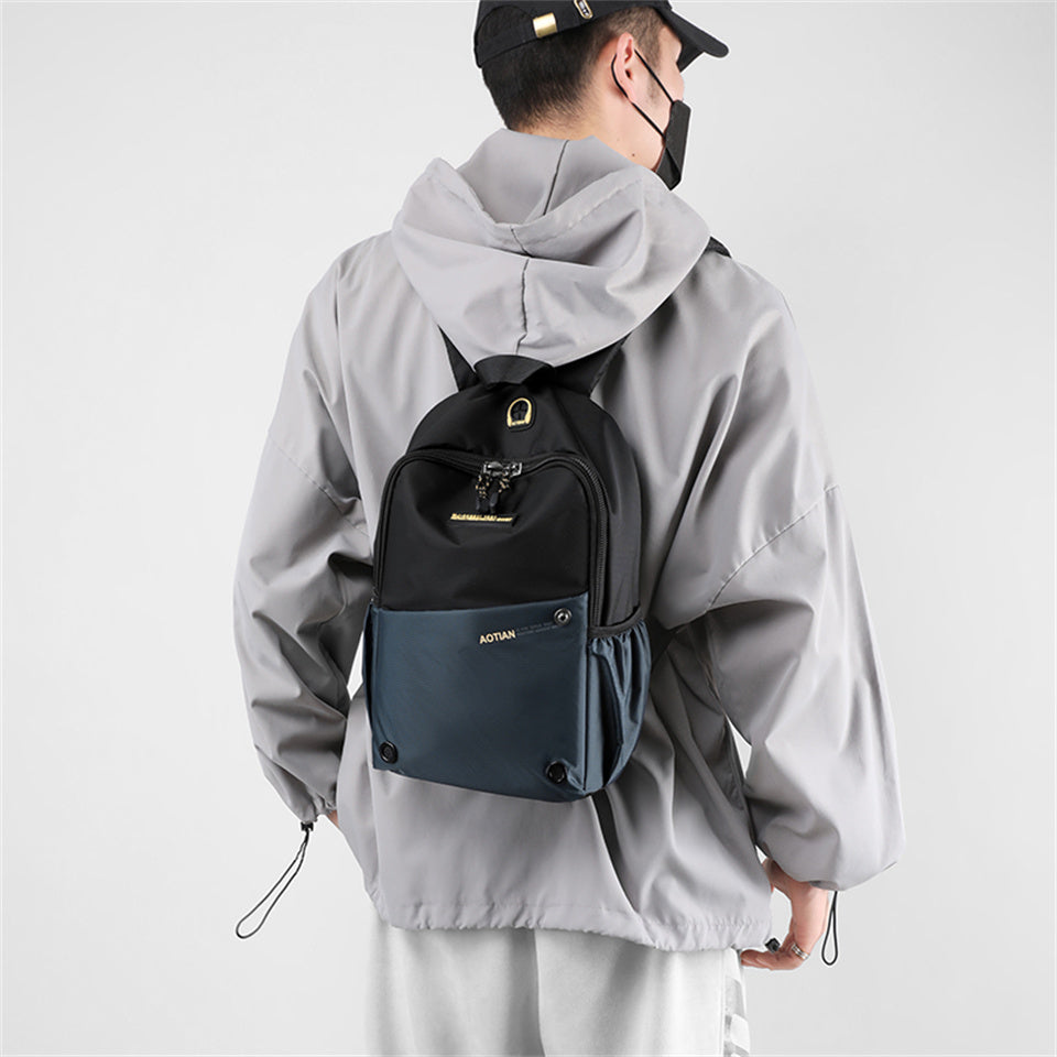 New Waterproof Oxford Men Backpack Zipper School Bags For Teenagers Small Shoulder Backpack Male Multifunction Rucksack