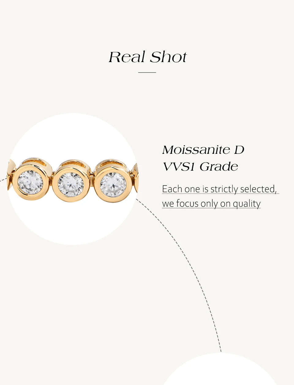 ATTAGEMS Round Cut 3mm Moissanite Tennis Bracelet 925 Sterling Silver Gold Plated Women Men's Bracelet Engagement Luxury Jewelry