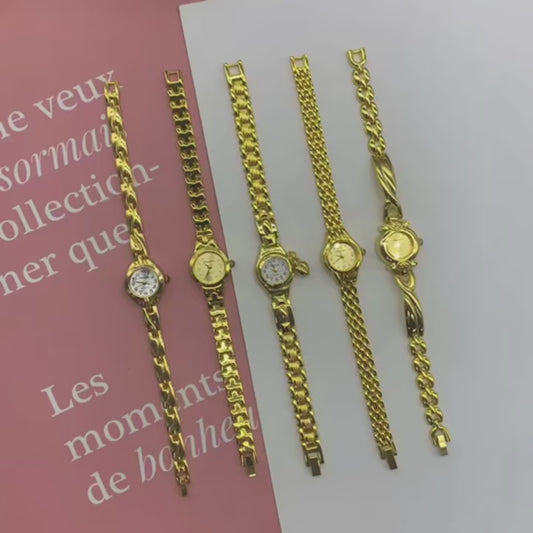 Hight Quality Brand Quartz Watch Womens Small Round Dial Quartz Wristwatches Fashion Women Gift Metal Watch Reloj Mujer